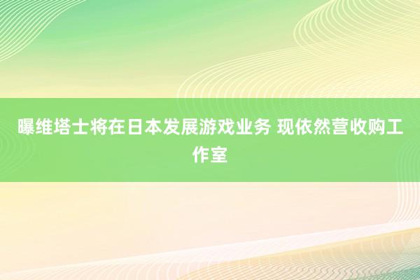 曝维塔士将在日本发展游戏业务 现依然营收购工作室