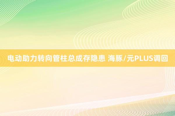 电动助力转向管柱总成存隐患 海豚/元PLUS调回