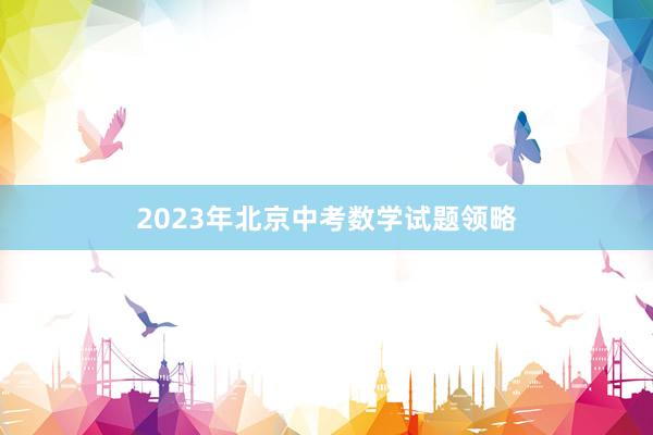 2023年北京中考数学试题领略