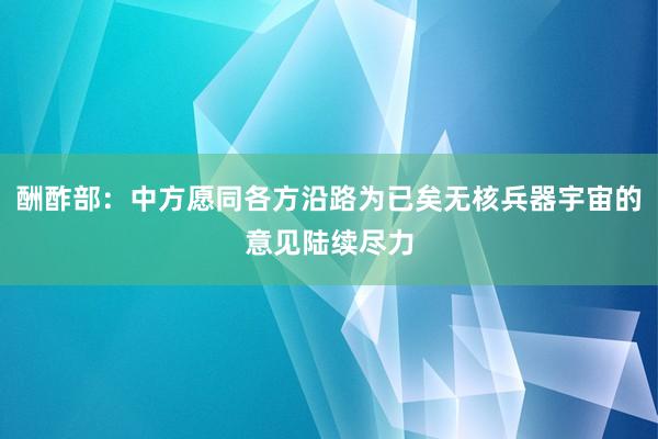 酬酢部：中方愿同各方沿路为已矣无核兵器宇宙的意见陆续尽力